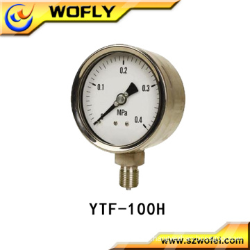 all stainless steel high temperature pressure gauge/gage